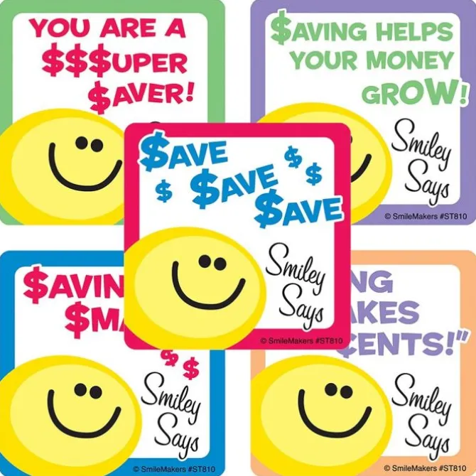 Smiley Says Save Sticker Assortment