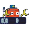 Space Tractor Wall Decal