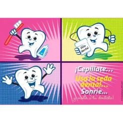 Spanish Cartoon Tooth Recall Cards