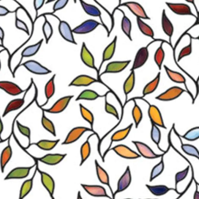 Stained Glass Leaves Window Film