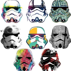 Star Wars Artistic Storm Trooper Heads Wall Decals