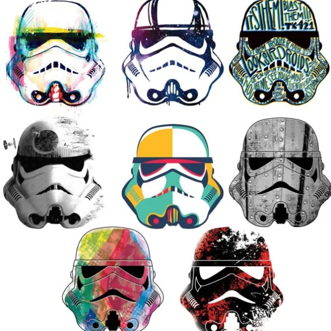 Star Wars Artistic Storm Trooper Heads Wall Decals