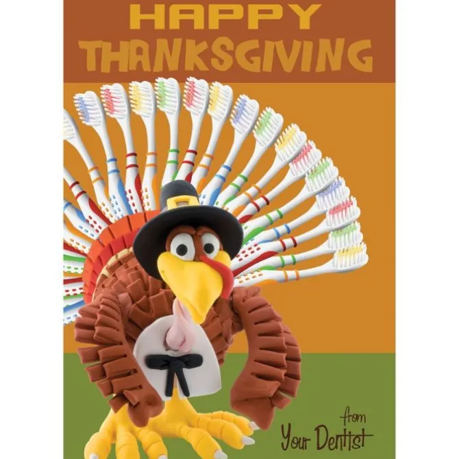 Thanksgiving Toothbrushes Greeting Cards