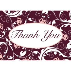 Thank You Pink-Brown Fancy Recall Cards