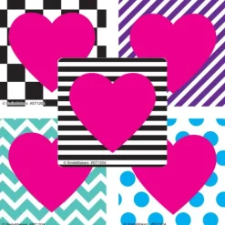 Valentine's Patterned Hearts Stickers