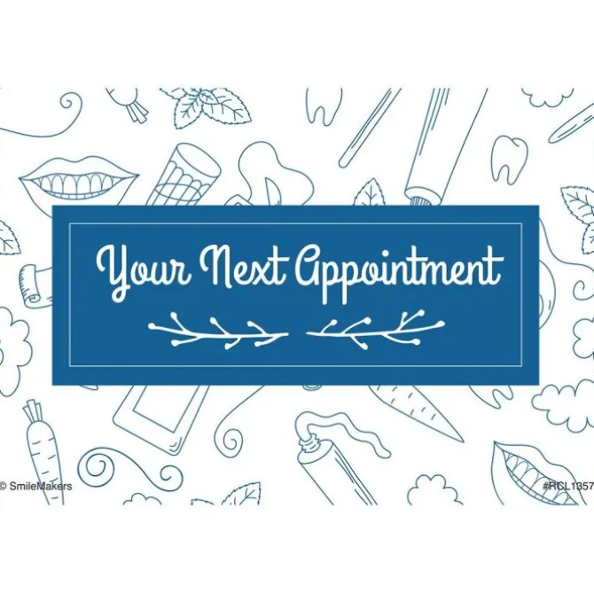 White Dental Sketch Recall Cards