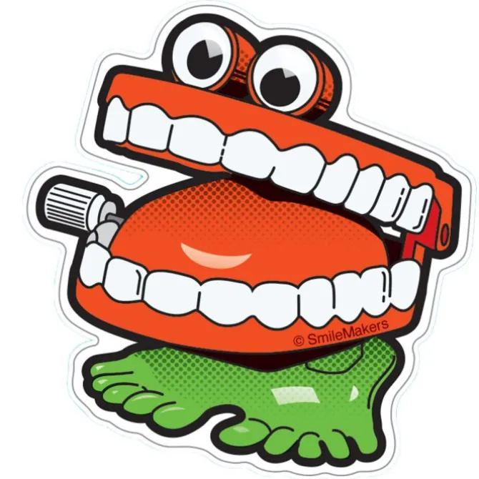 Wind Up Chatter Teeth Shaped Sticker